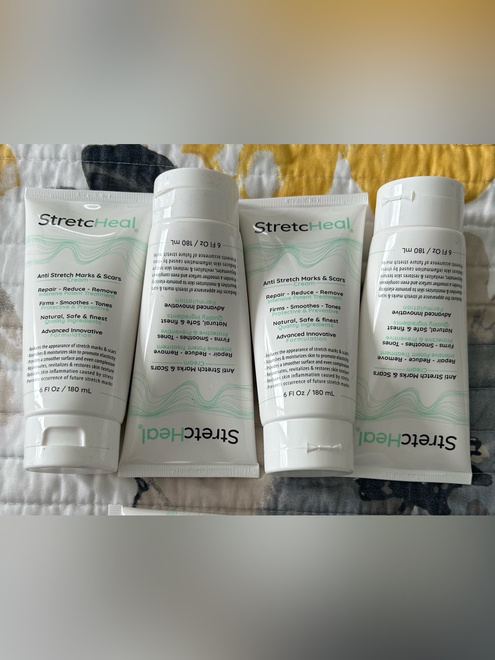 Lot of 4 StretcHeal Anti Stretch Marks & Scars Cream 6 Fl Oz each) - Exp 6/2027